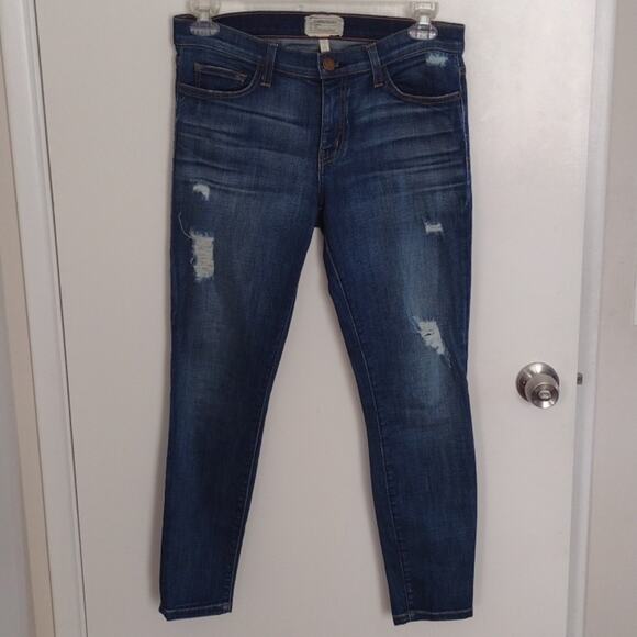 Current/Elliott Stiletto Niagara Destroy Distressed Denim Blue Skinny Jeans 30 - Picture 3 of 15